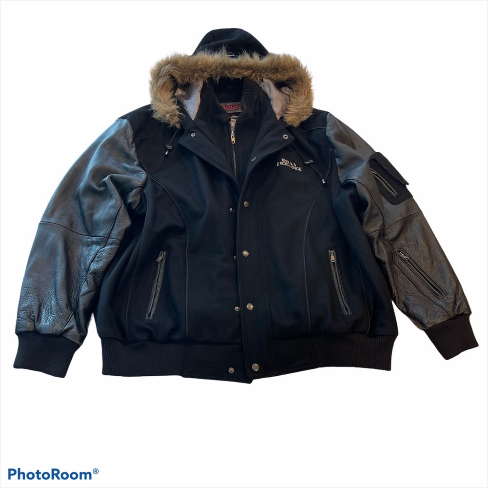 Bud Budweiser Bomber Hoodie Wool Leather Fur  Rare